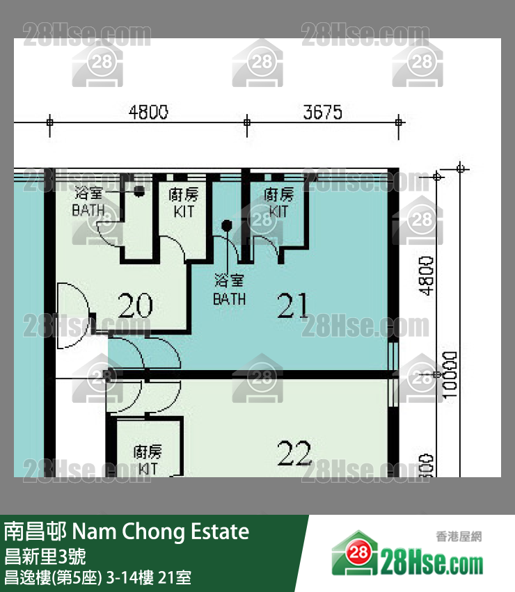 Nam Chong Estate, Flat 21, 6/F, Cheong Yat House FloorPlan