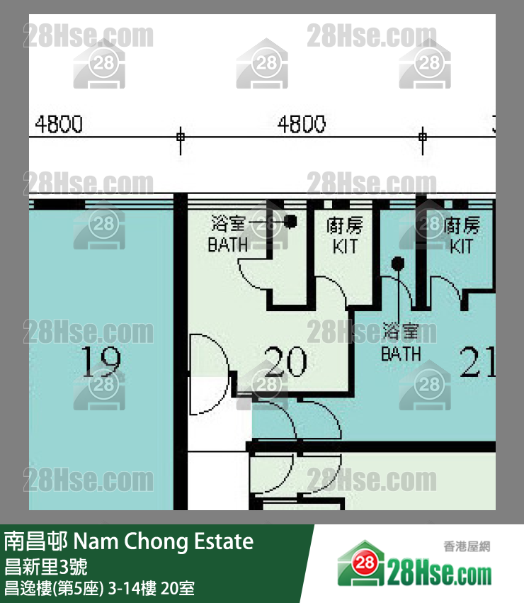 南昌邨 昌逸樓(第5座)14樓 20室 平面圖