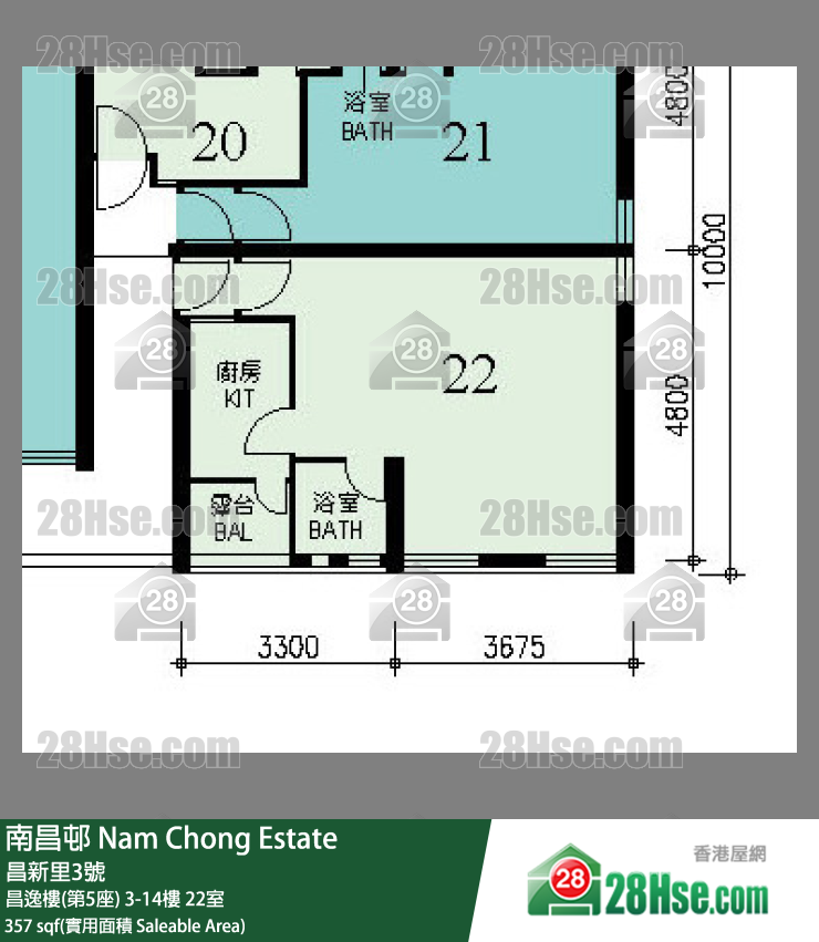 南昌邨 昌逸樓(第5座)7樓 22室 平面圖