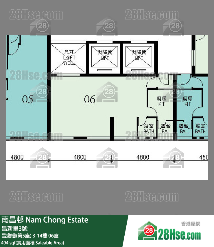 南昌邨 昌逸樓(第5座)14樓 06室 平面圖