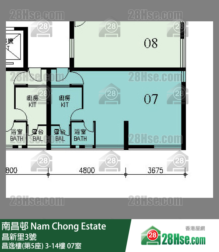 南昌邨 昌逸樓(第5座)6樓 07室 平面圖