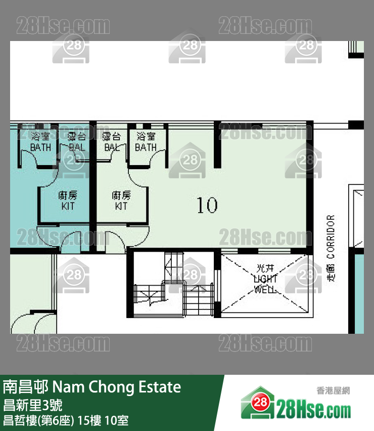 南昌邨 昌哲樓(第6座)15樓 10室 平面圖
