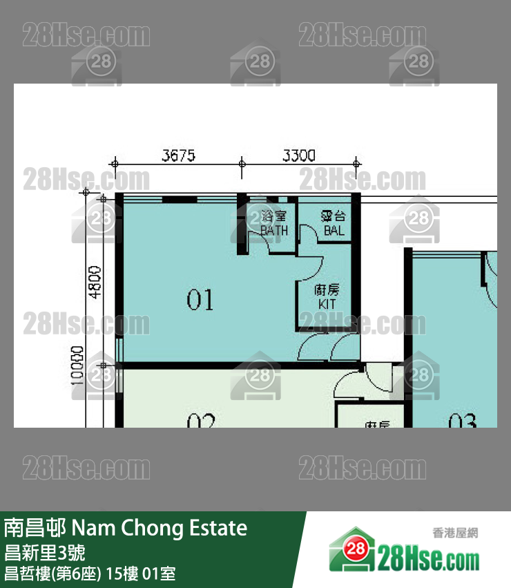 南昌邨 昌哲樓(第6座)15樓 01室 平面圖
