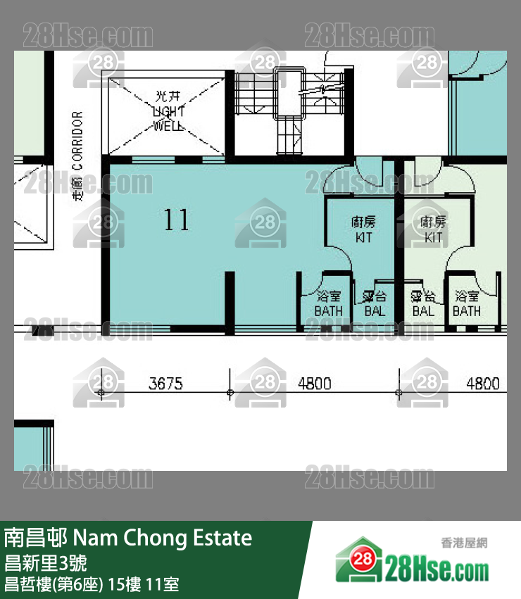 南昌邨 昌哲樓(第6座)15樓 11室 平面圖