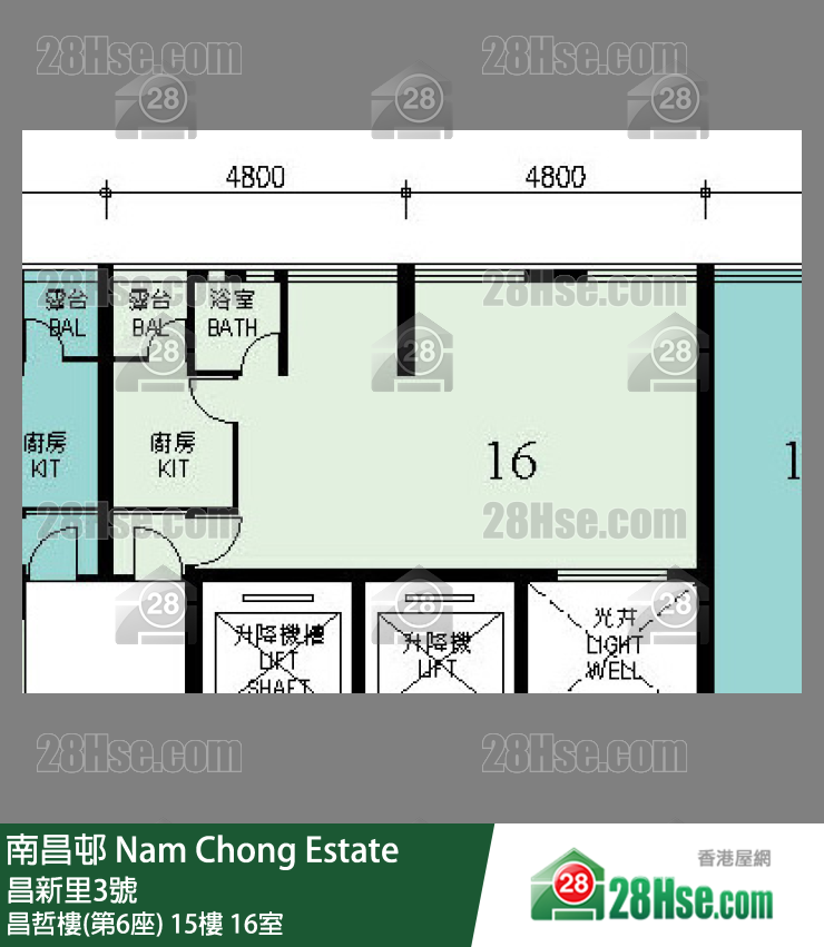 南昌邨 昌哲樓(第6座)15樓 16室 平面圖