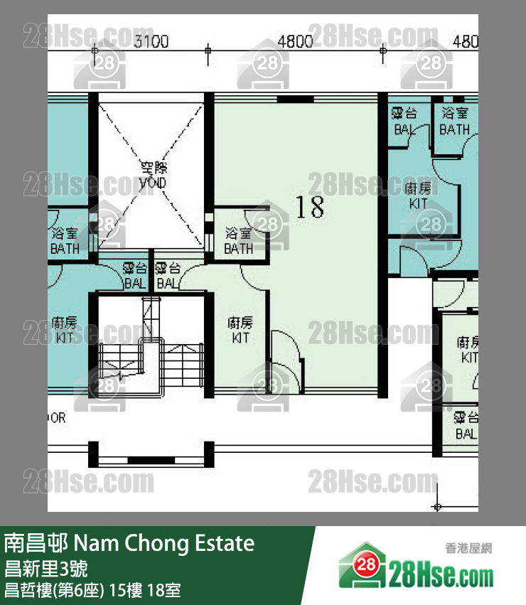 南昌邨 昌哲楼(第6座) 15楼 18室 平面图
