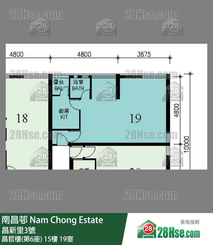 南昌邨 昌哲樓(第6座)15樓 19室 平面圖