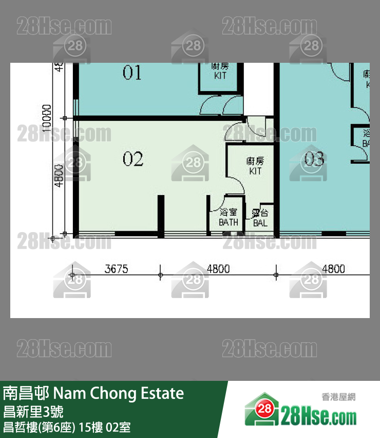 南昌邨 昌哲樓(第6座)15樓 02室 平面圖