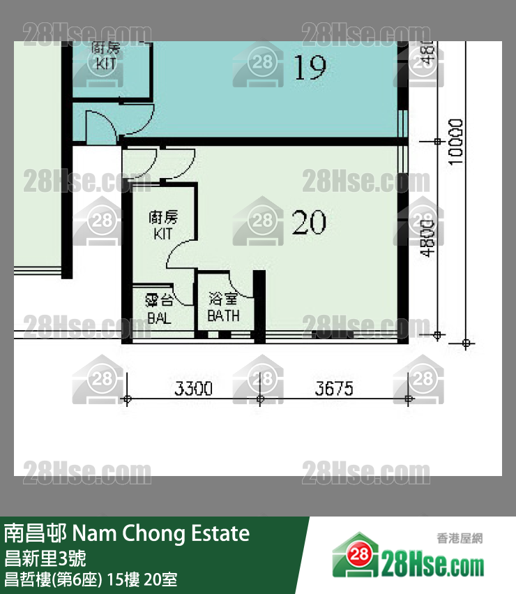 南昌邨 昌哲樓(第6座) 15樓 20室 平面圖