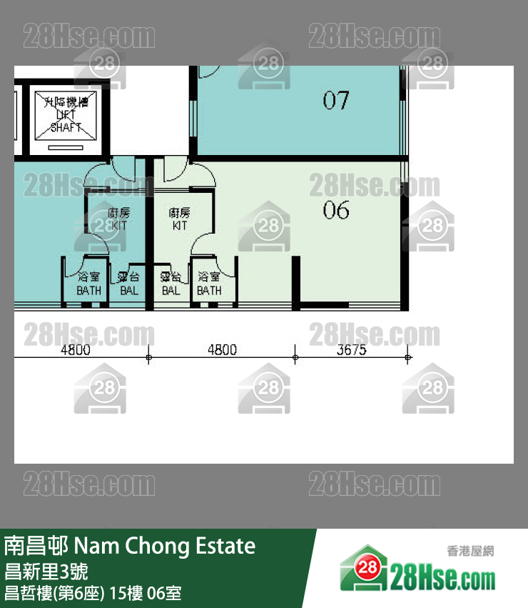 南昌邨 昌哲樓(第6座)15樓 06室 平面圖