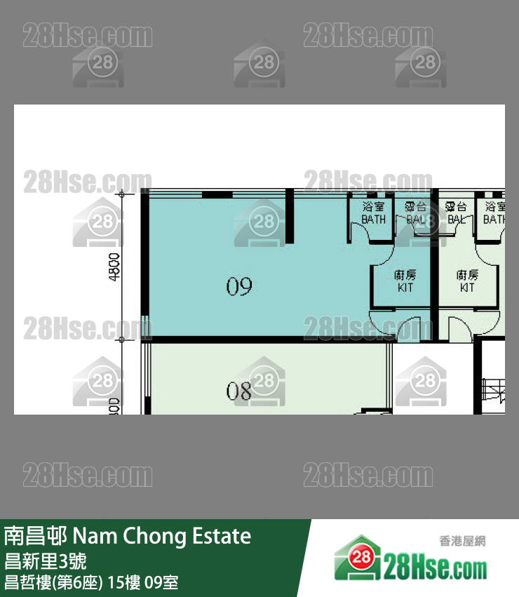 南昌邨 昌哲樓(第6座)15樓 09室 平面圖