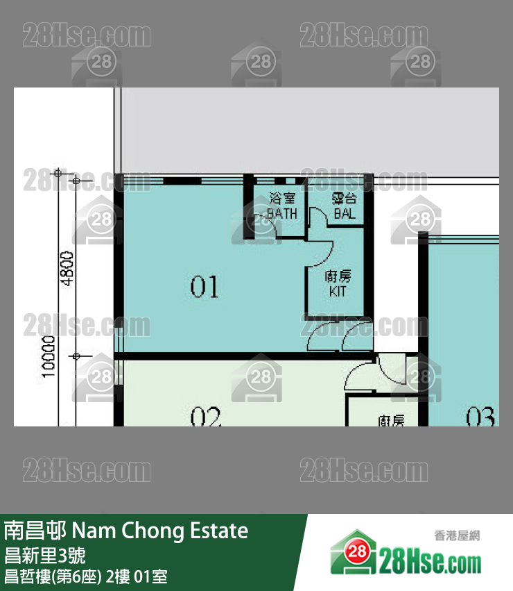 南昌邨 昌哲樓(第6座)2樓 01室 平面圖