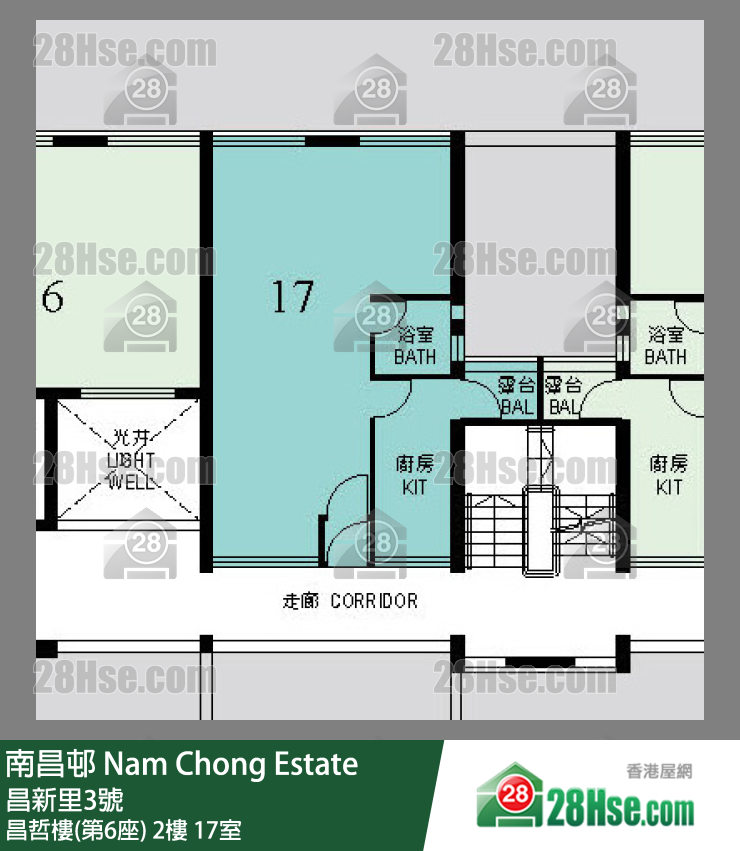 南昌邨 昌哲樓(第6座)2樓 17室 平面圖