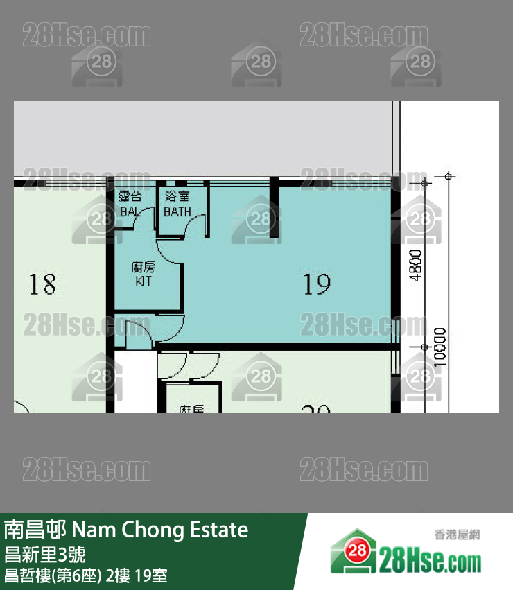 南昌邨 昌哲樓(第6座) 2樓 19室 平面圖