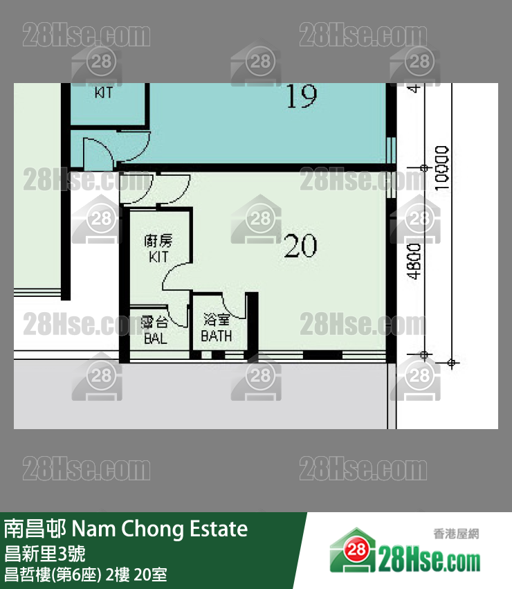 南昌邨 昌哲樓(第6座)2樓 20室 平面圖