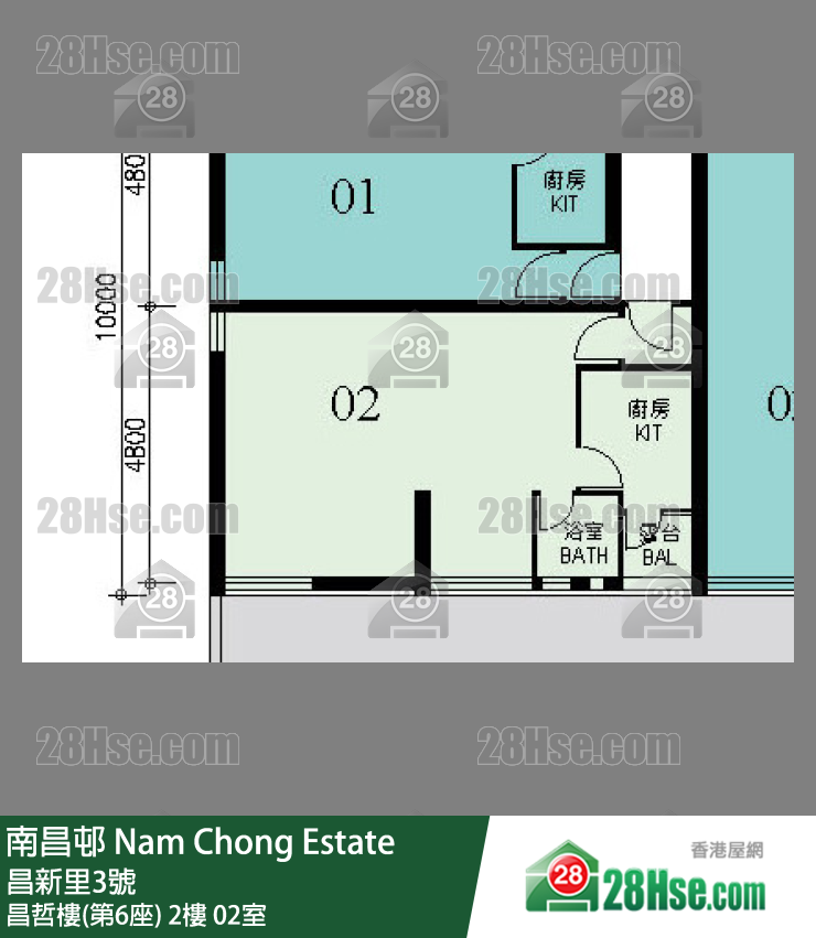 南昌邨 昌哲樓(第6座)2樓 02室 平面圖