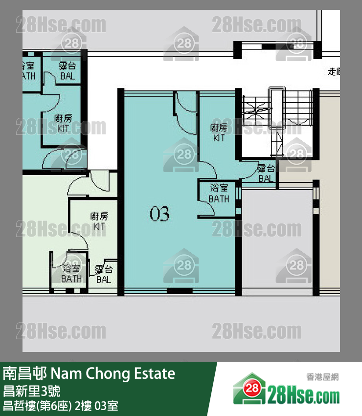南昌邨 昌哲樓(第6座)2樓 03室 平面圖