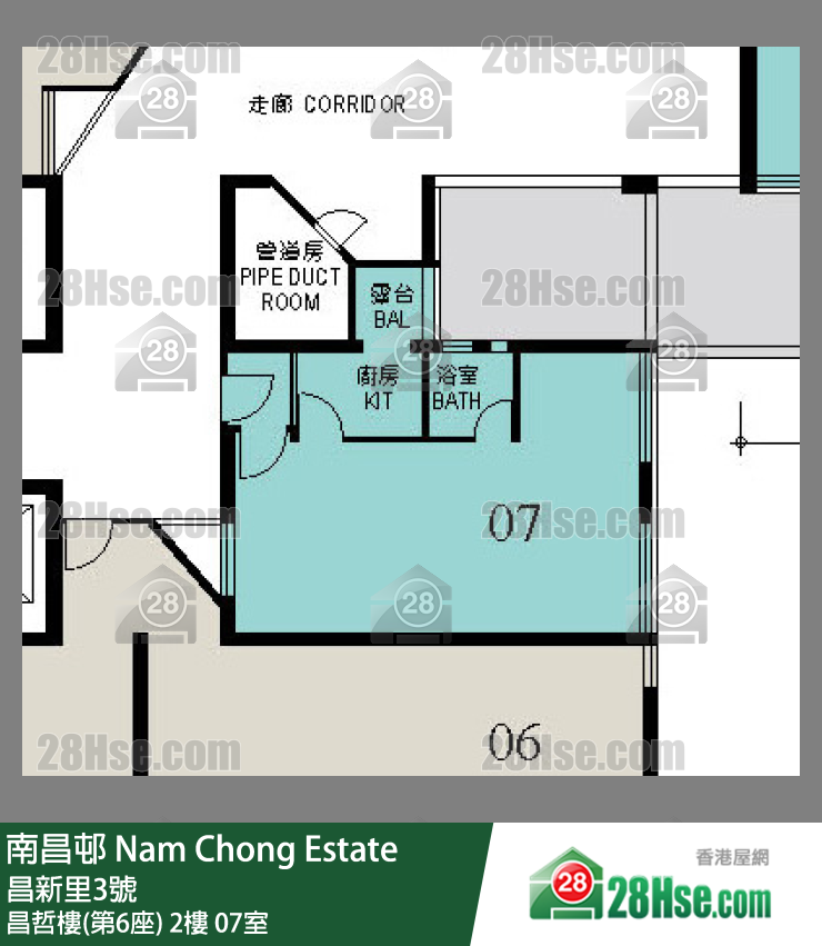 南昌邨 昌哲樓(第6座)2樓 07室 平面圖