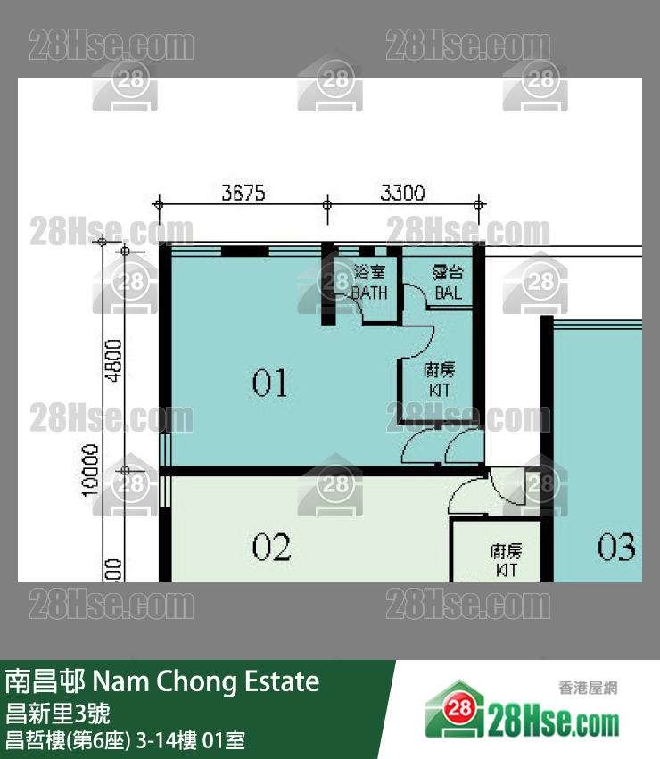 南昌邨 昌哲樓(第6座) 13樓 01室 平面圖