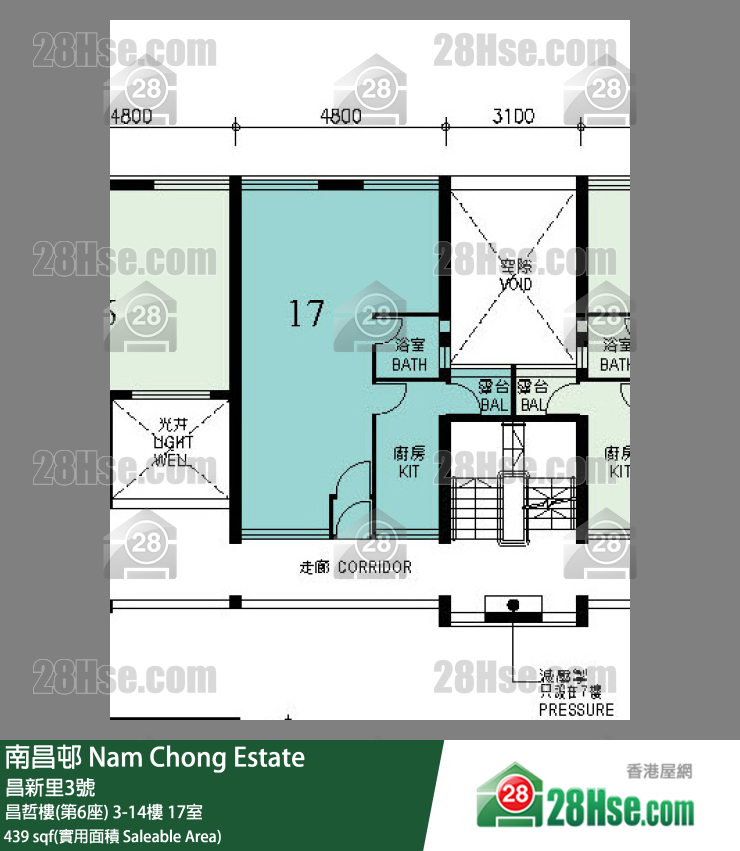 南昌邨 昌哲樓(第6座)4樓 17室 平面圖
