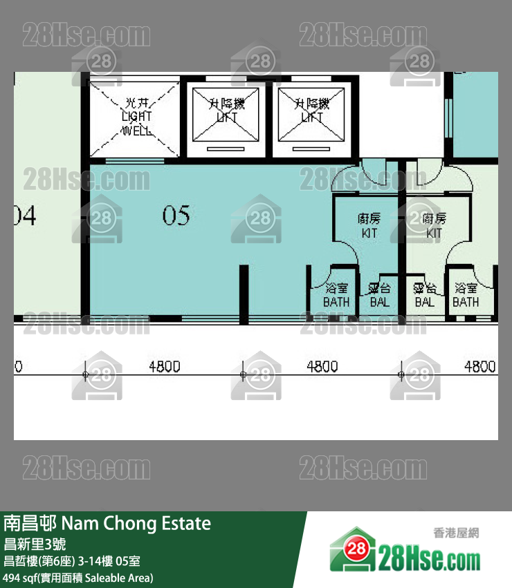 南昌邨 昌哲樓(第6座)13樓 05室 平面圖