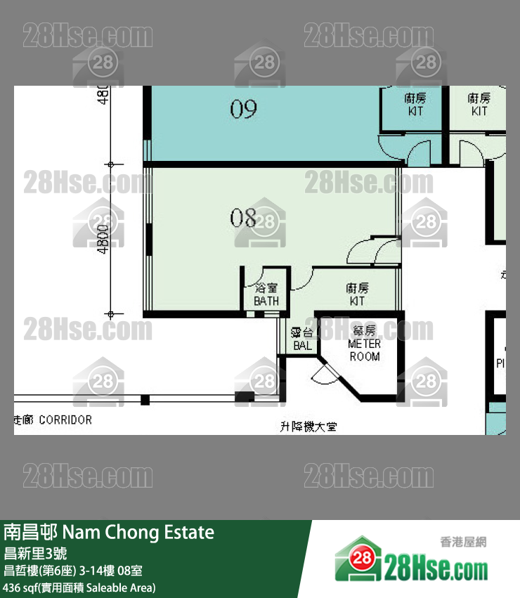 南昌邨 昌哲樓(第6座)12樓 08室 平面圖
