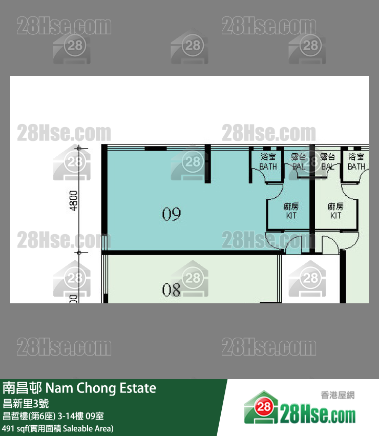 南昌邨 昌哲樓(第6座)5樓 09室 平面圖