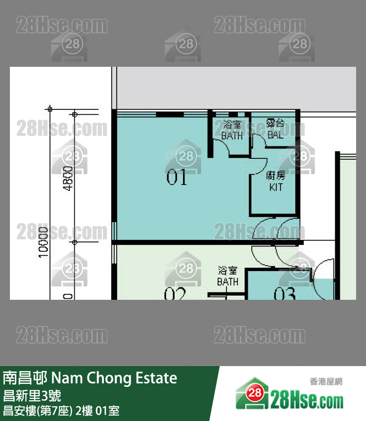 南昌邨 昌安樓(第7座) 2樓 01室 平面圖
