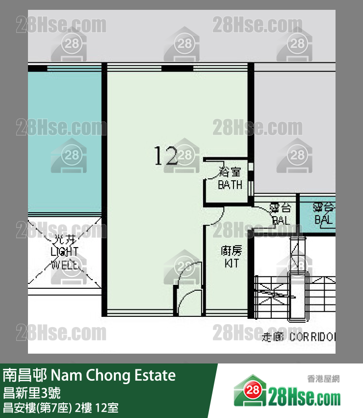 南昌邨 昌安樓(第7座) 2樓 12室 平面圖