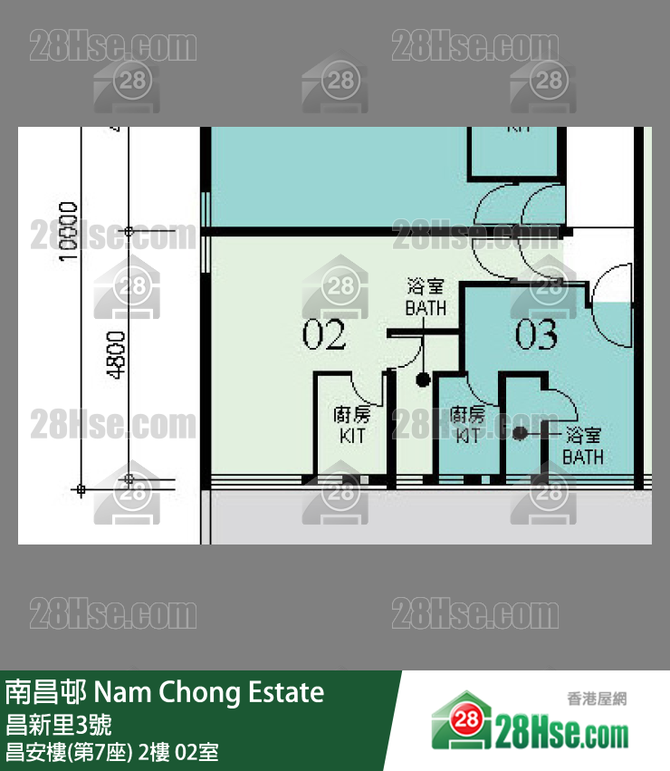 南昌邨 昌安樓(第7座)2樓 02室 平面圖