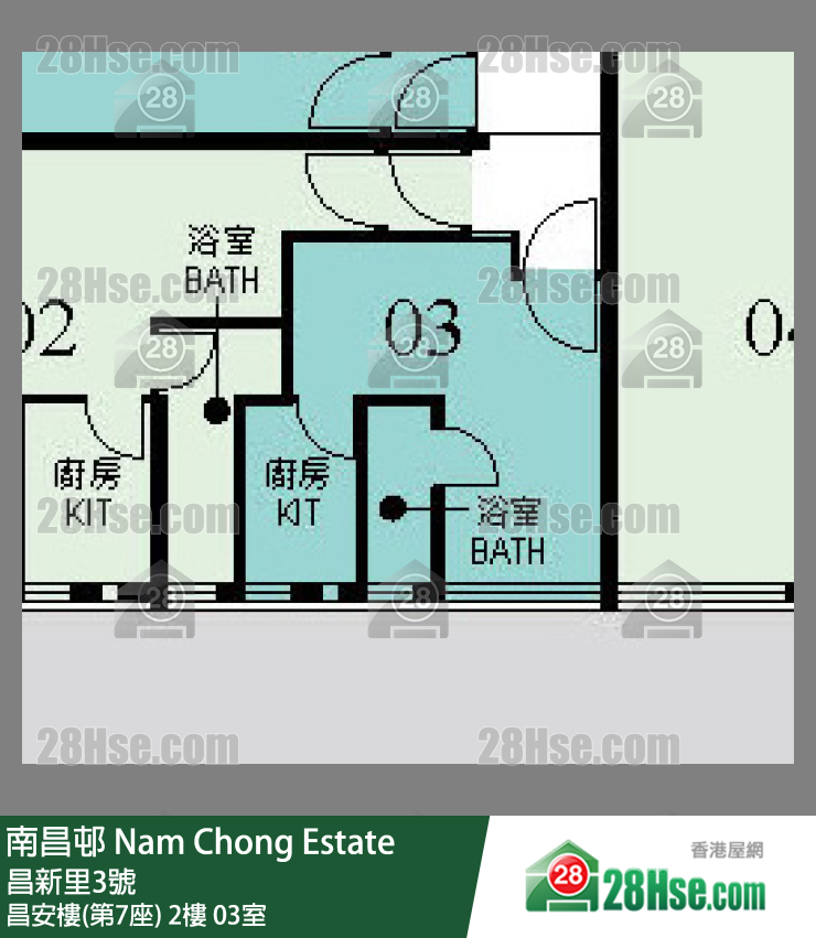 南昌邨 昌安樓(第7座)2樓 03室 平面圖