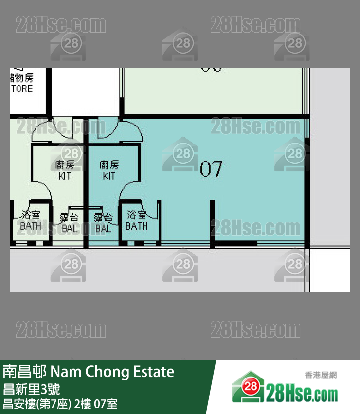 南昌邨 昌安樓(第7座)2樓 07室 平面圖