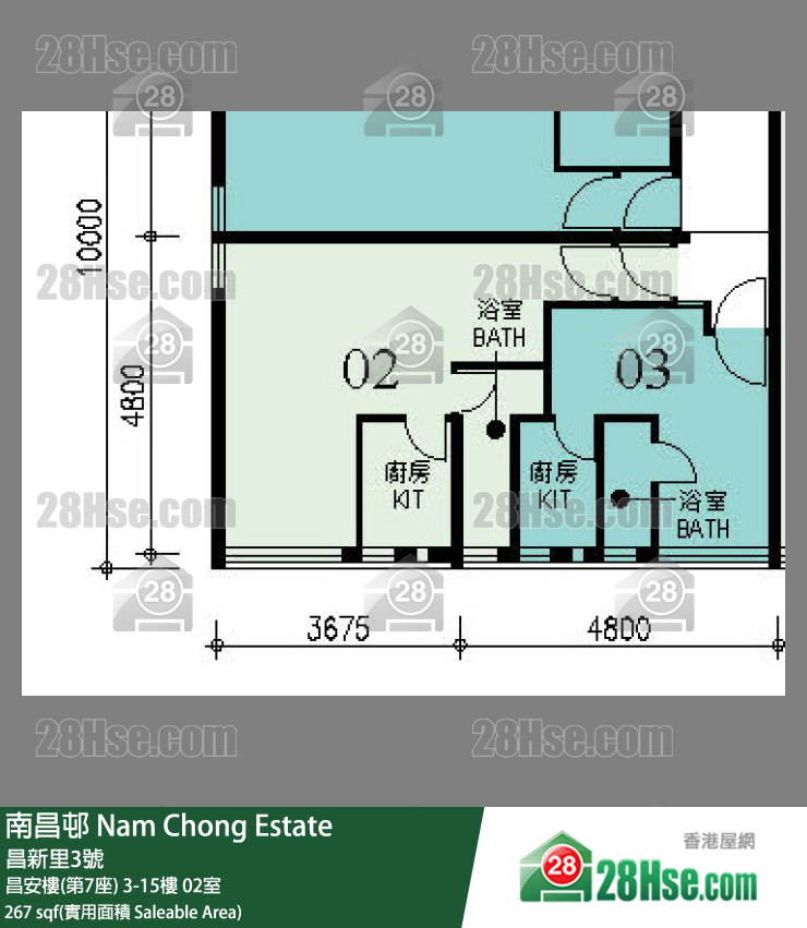 南昌邨 昌安樓(第7座)6樓 02室 平面圖