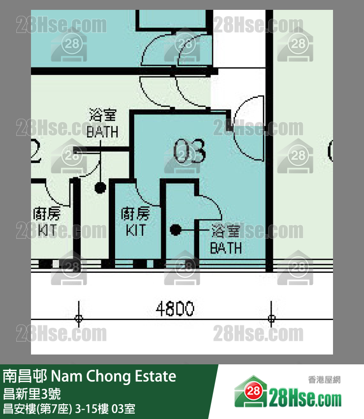 南昌邨 昌安樓(第7座)3樓 03室 平面圖