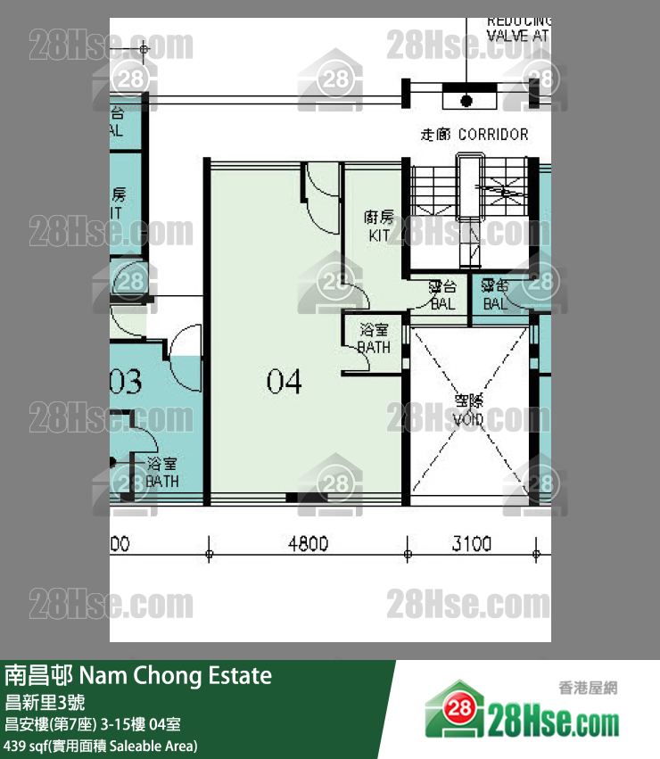 南昌邨 昌安樓(第7座)9樓 04室 平面圖