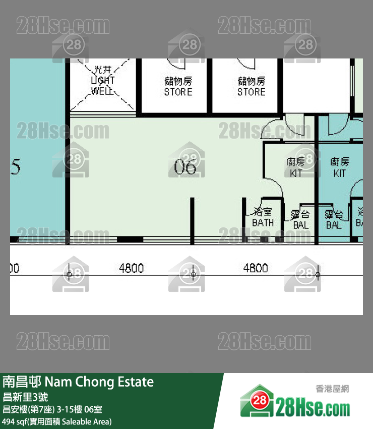 南昌邨 昌安樓(第7座)15樓 06室 平面圖