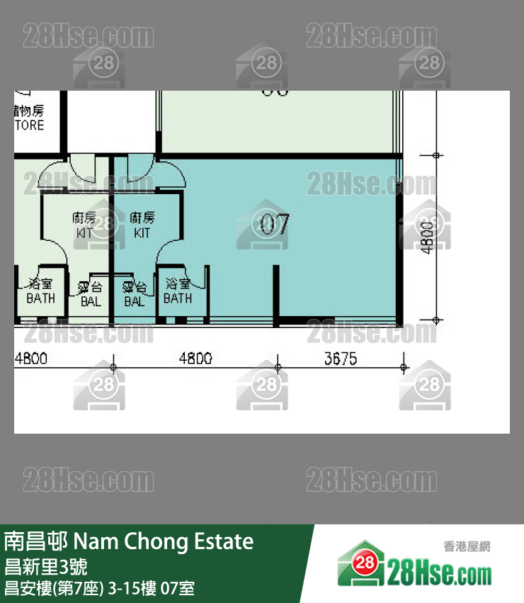 南昌邨 昌安樓(第7座)15樓 07室 平面圖