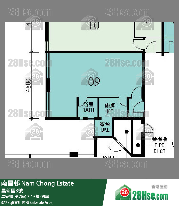 南昌邨 昌安樓(第7座)3樓 09室 平面圖