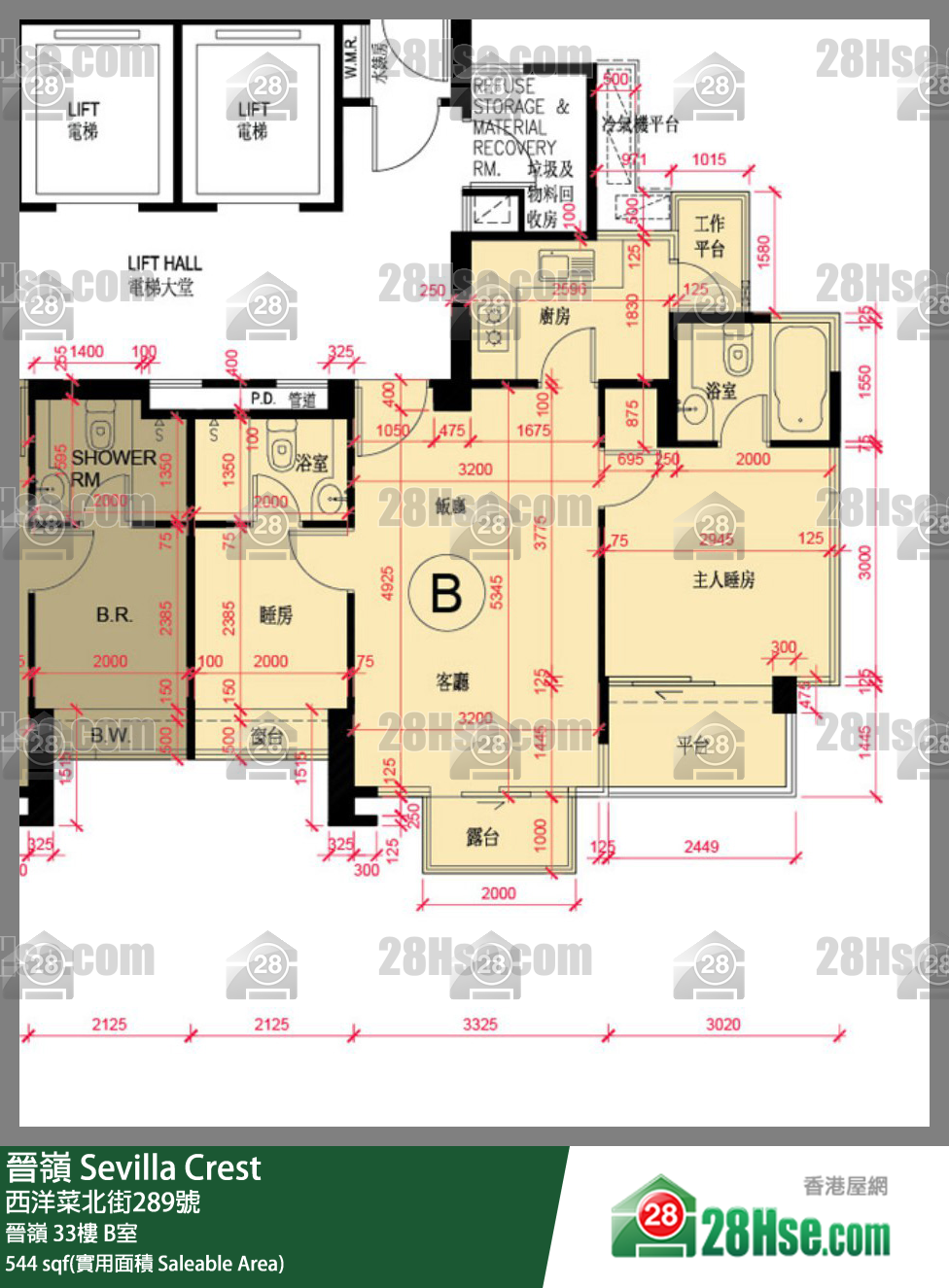 晋岭 晋岭 33楼 B室 平面图