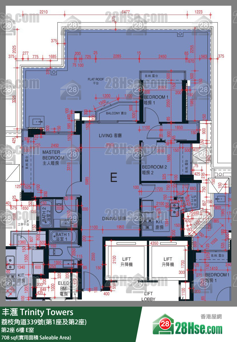 丰滙 第2座 6樓 E室 平面圖