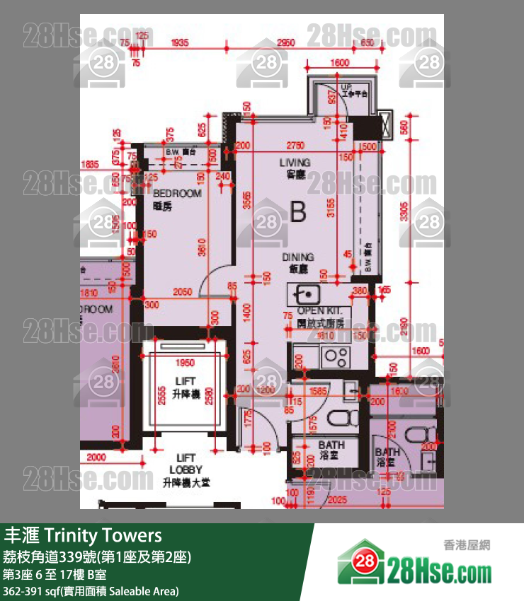丰滙 第3座16樓 B室 平面圖