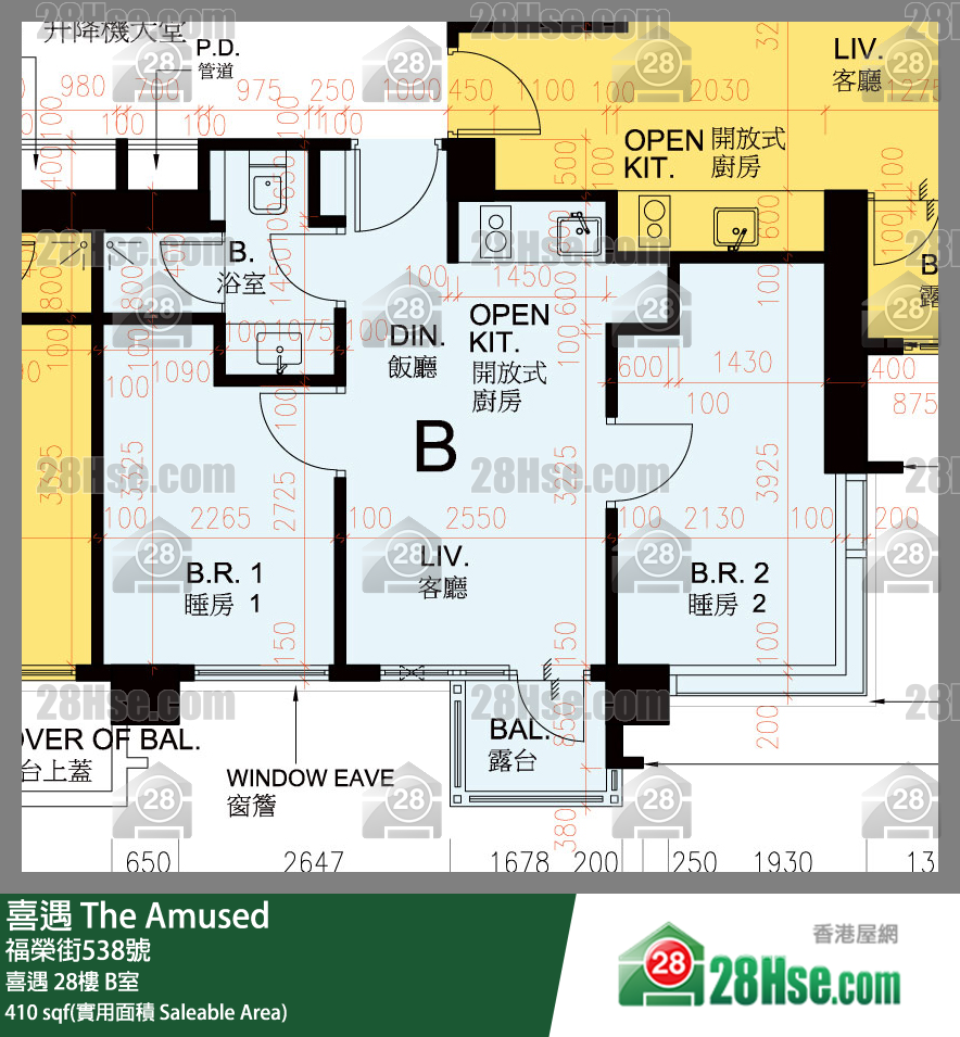喜遇 喜遇 28樓 B室 平面圖
