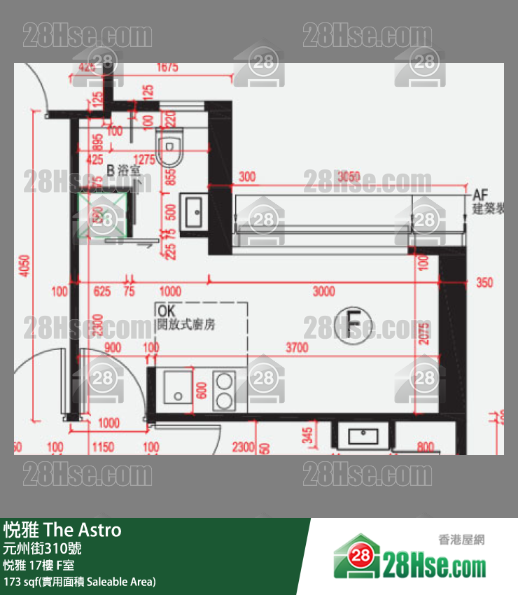 悅雅 悅雅 17樓 F室 平面圖