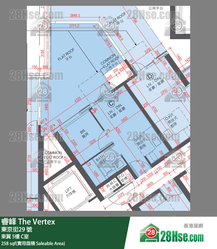 睿峰 東翼 5樓 C室 平面圖