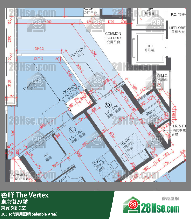 睿峰 东翼 5楼 D室 平面图