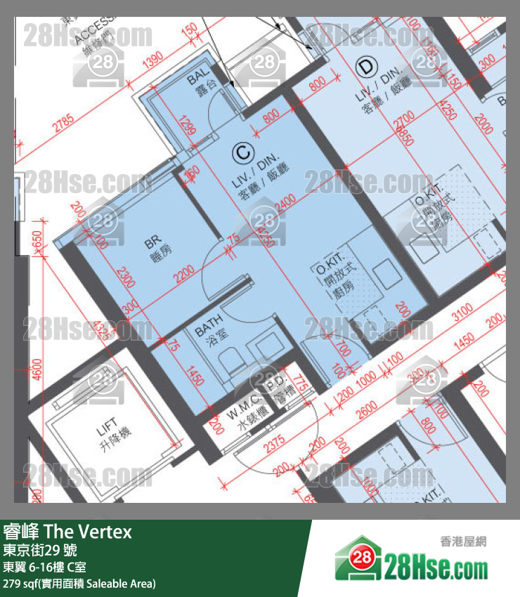 睿峰 東翼 7樓 C室 平面圖