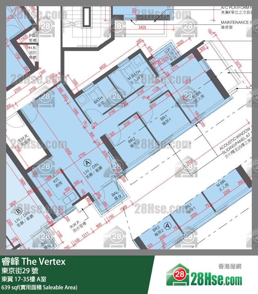 睿峰 東翼 20樓 A室 平面圖
