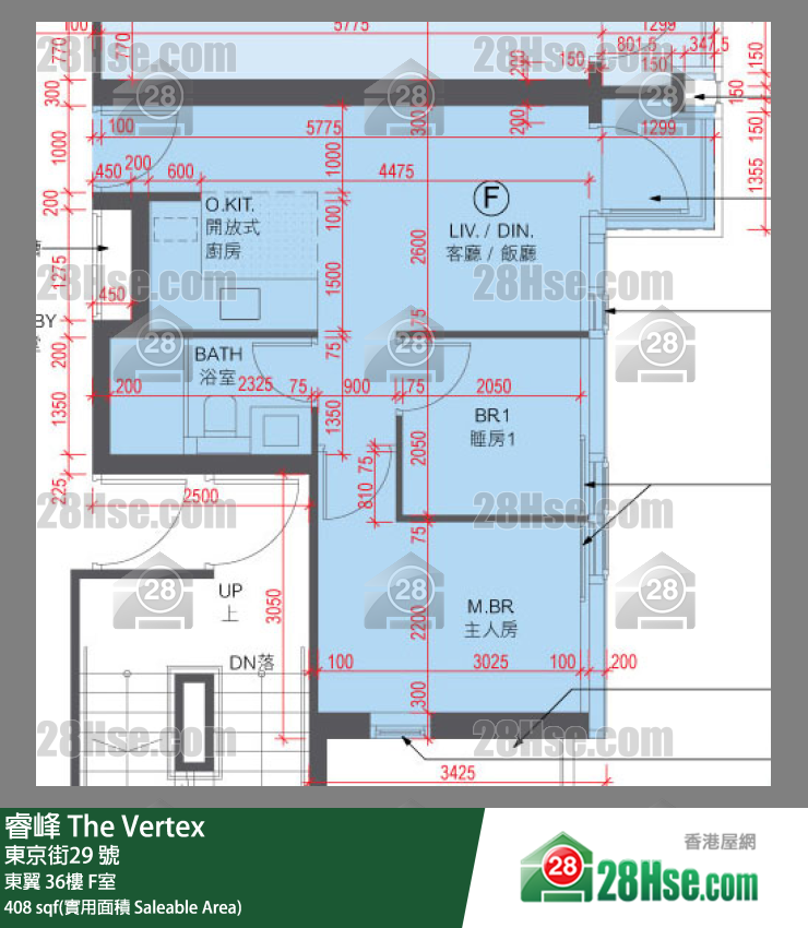 睿峰 東翼 36樓 F室 平面圖