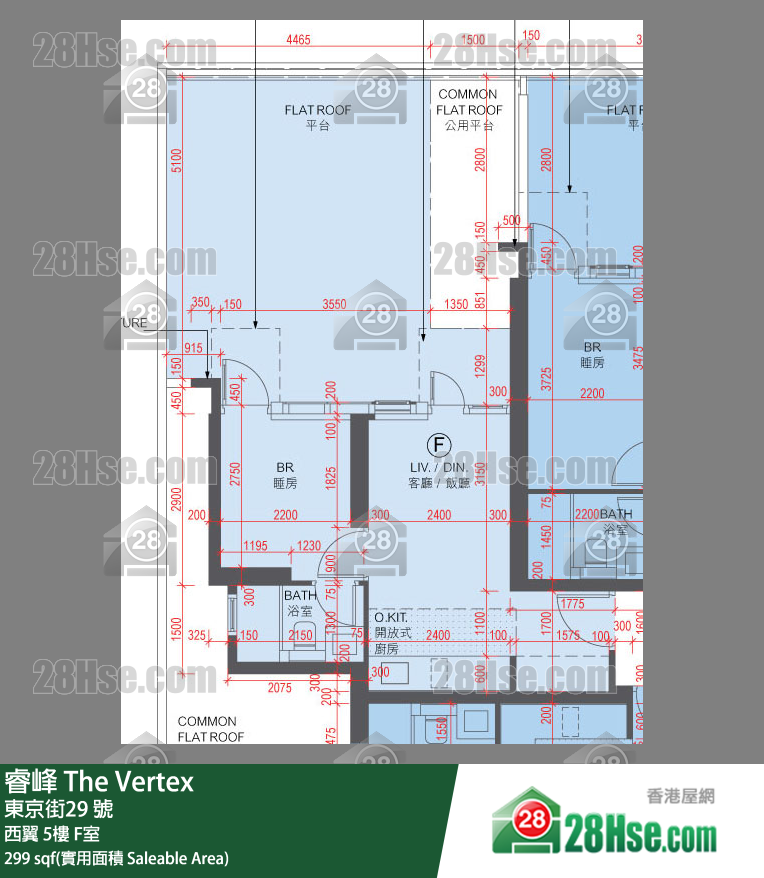 睿峰 西翼 5樓 F室 平面圖