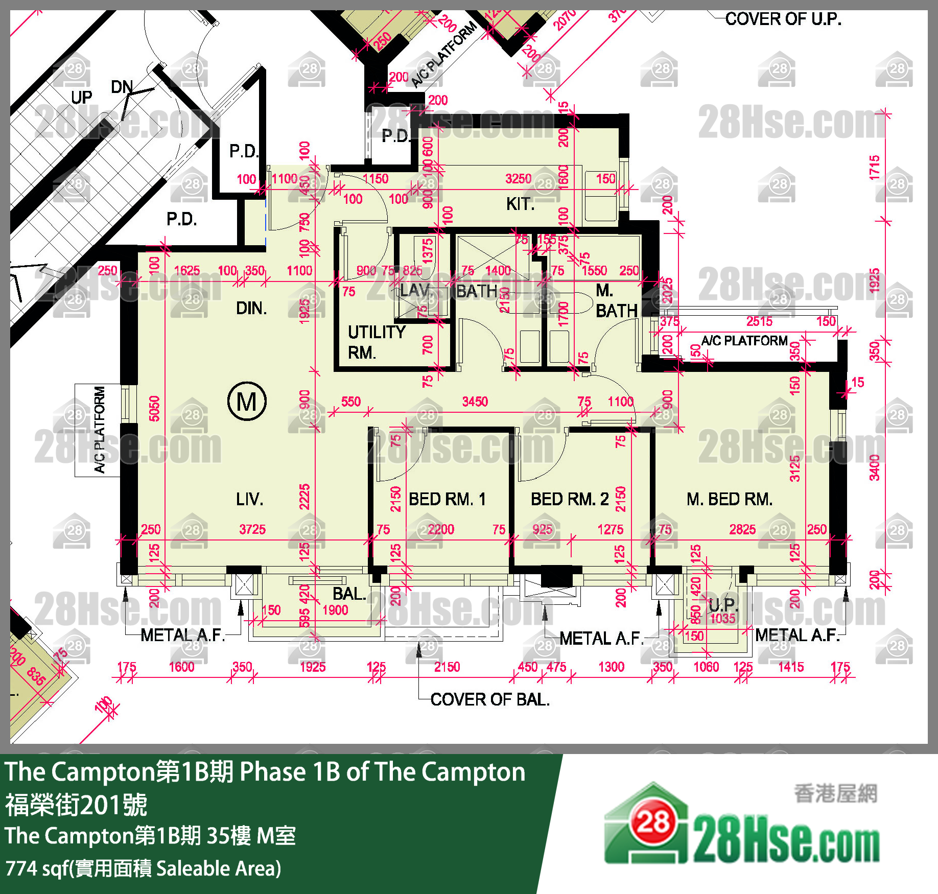 The Campton 1B期 The Campton第1B期 35樓 M室 平面圖